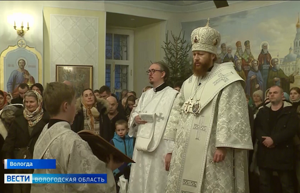Праздничные богослужения в ночь на Рождество прошли по всей Вологодской области