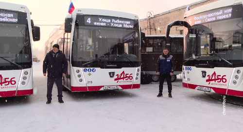 15 новых автобусов вышли на линию в Череповце