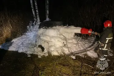 Появились фото ДТП, в котором под Ивановом разбились подросток и его пассажирка