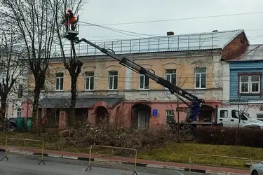 В Кинешме выпиливают аварийные деревья