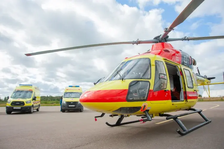 Вертолет санитарной авиации  базируется в аэропорту Иваново-Южный