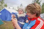 Самому маленькому болельщику Марку Шумиловскому всего 8 месяцев.