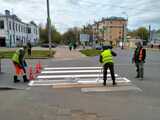 В Иванове обновляют разметки пешеходных переходов