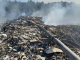 В Ивановской области мусорный полигон "Залесье" тушили четырьмя мотопомпами