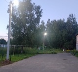 Уличное освещение появилось в нескольких дворах в селе Озерный благодаря проекту "Светлый двор"