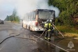 В Фурмановском районе горел автобус ПАЗ