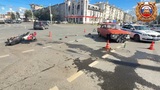 Мотоцикл и легковушка столкнулись в центре Иванова 