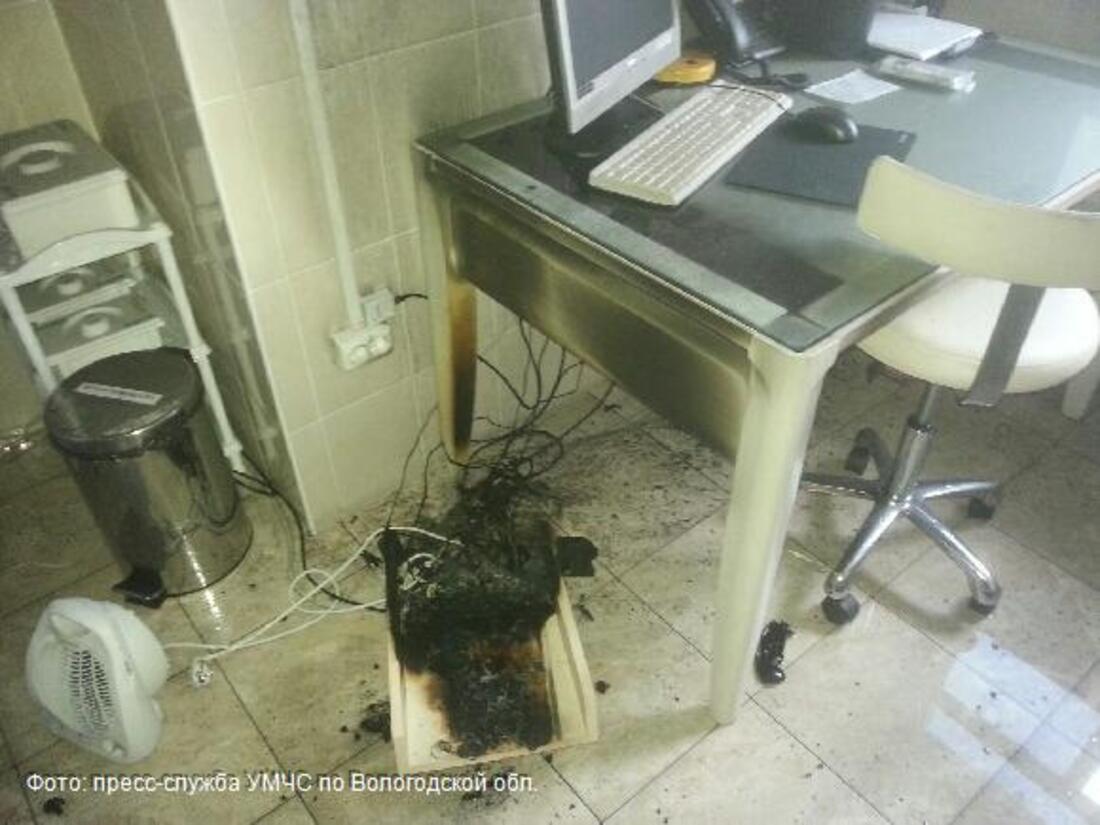 Пожар в череповецком медцентре: эвакуировано 15 человек