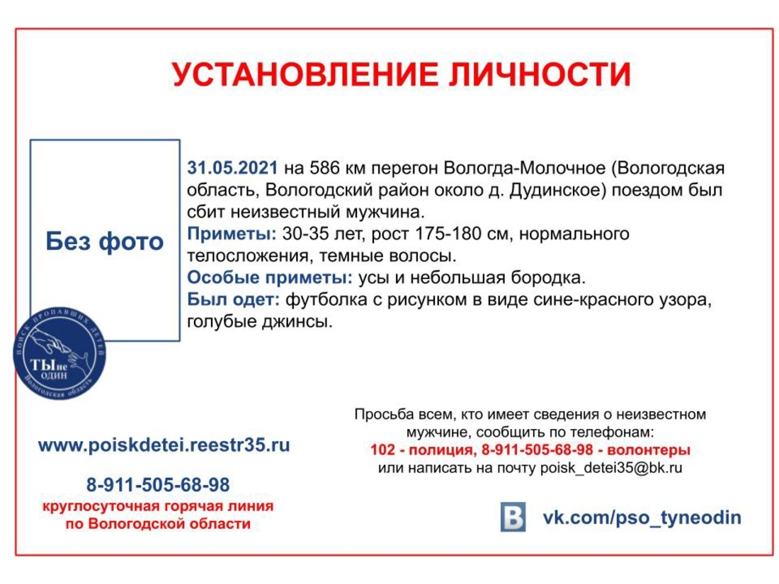 Неизвестный мужчина попал под поезд в Вологодском районе