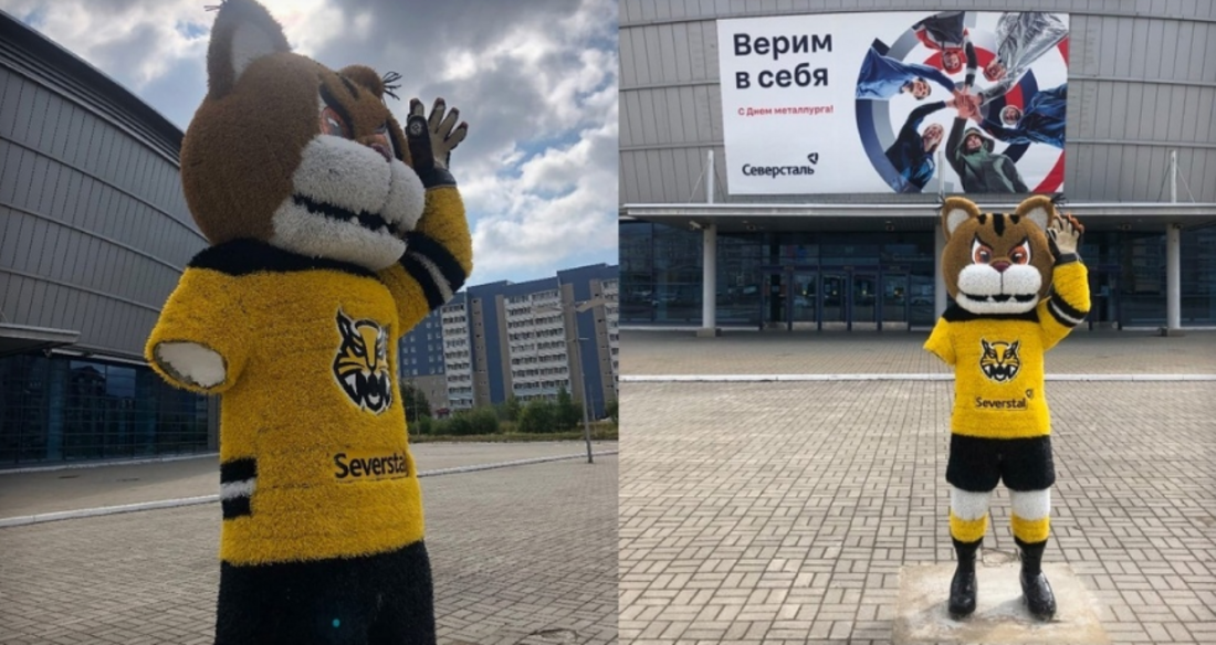 Неизвестные вандалы испортили талисман ХК «Северсталь» в Череповце