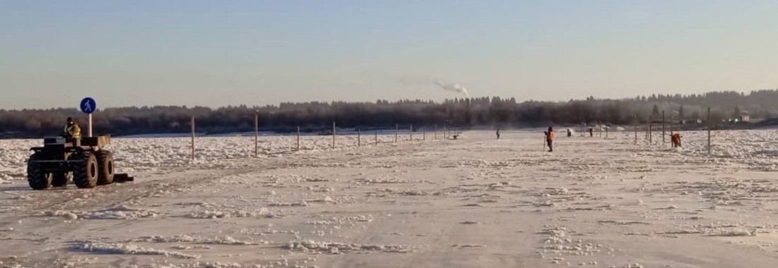 Полицейские патрули выставлены на главной ледовой переправе Великого Устюга 