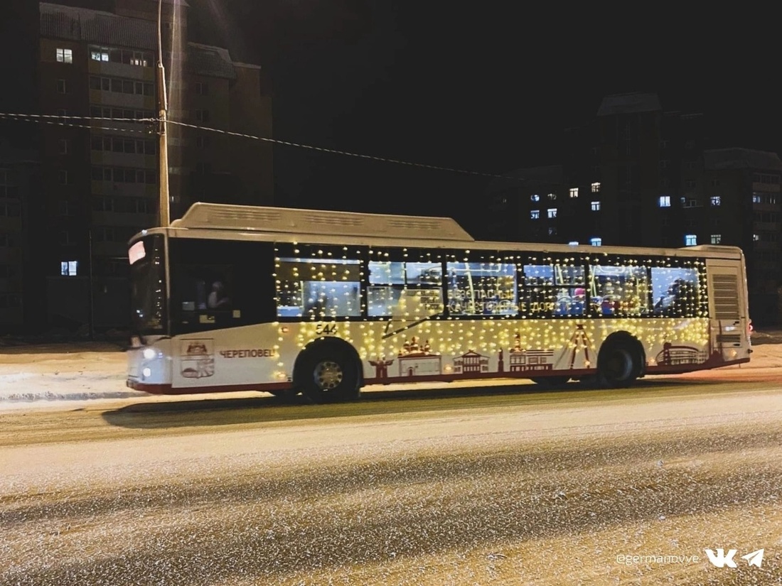 Бесплатные автобусы будут работать в новогоднюю ночь для череповчан
