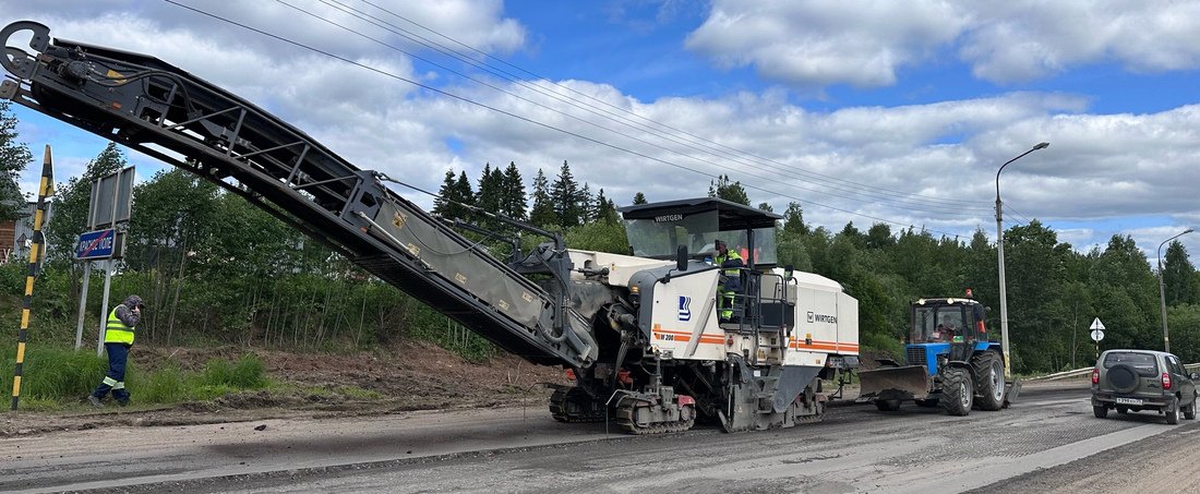 Ремонт районной трассы на Лодейку начался в Великоустюгском округе