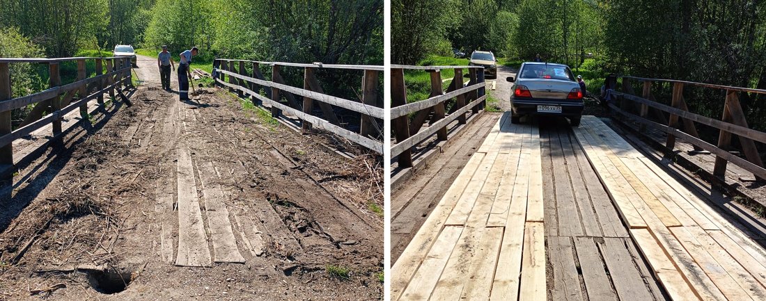 Мост через реку Ижину привели в порядок в Устюженском округе