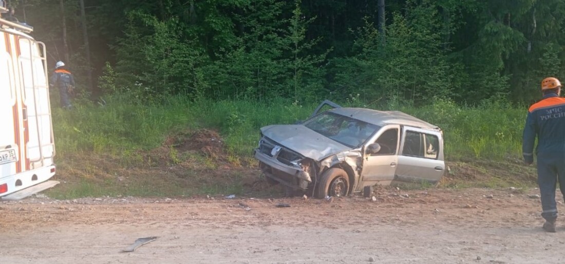 «Лада» съехала в кювет под Вытегрой: водитель погиб