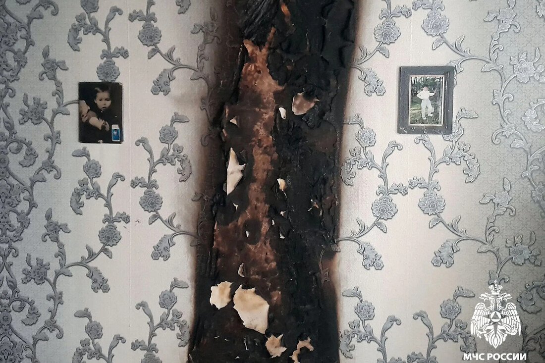 Настенный обогреватель привёл к пожару в квартире в Чагоде