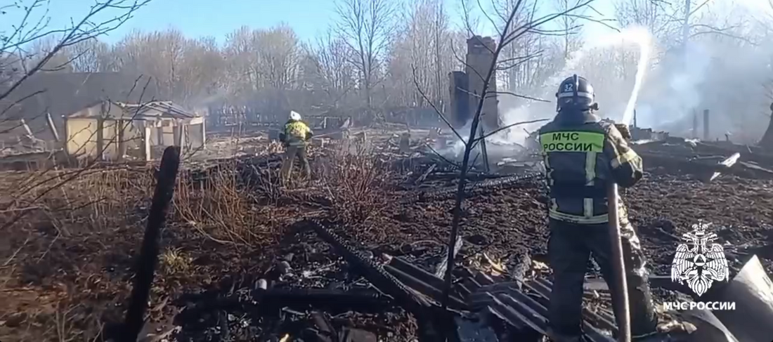 Крупный пожар унёс жизнь мужчины в Чагодощенском округе