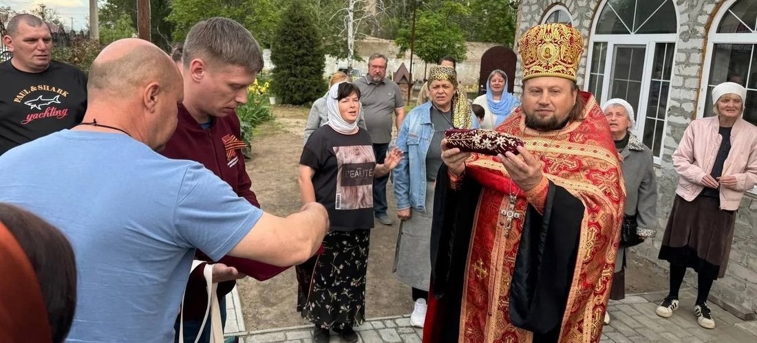 Святыню из Греции доставили в храм Вооружённых Сил РФ в Мелитополе