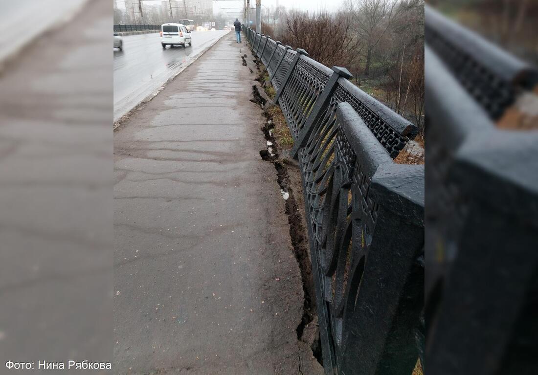 В Вологде у Горбатого моста отваливаются ограждения
