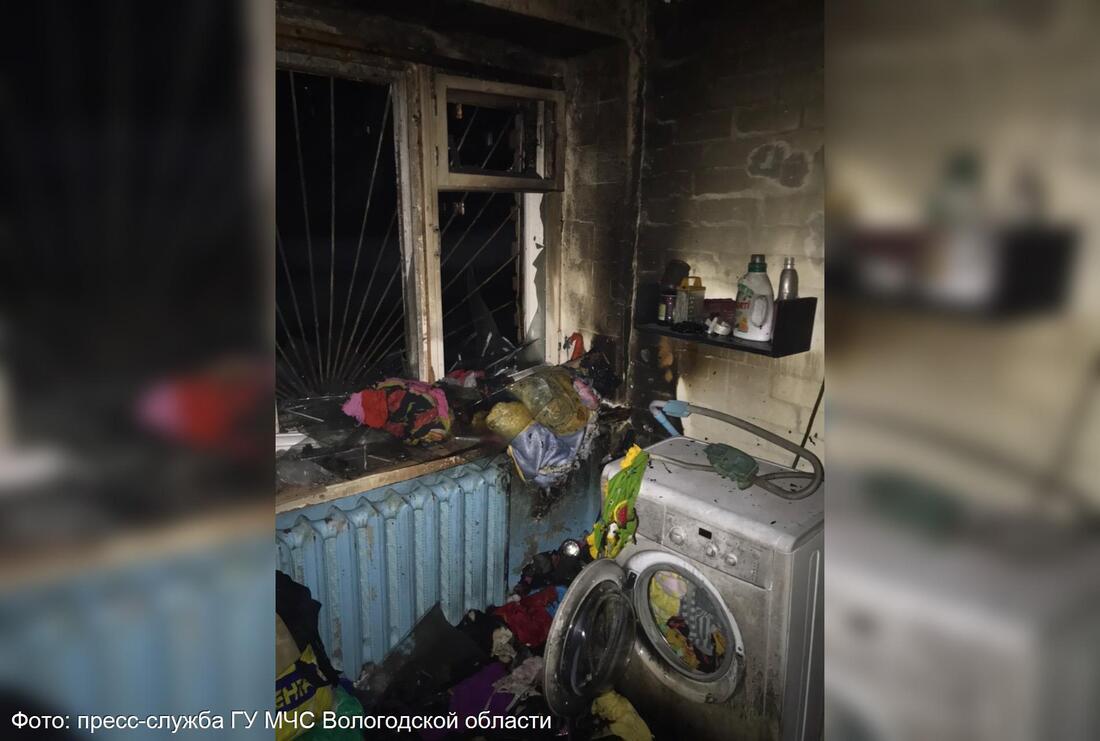 30 человек тушили пожар в череповецкой пятиэтажке