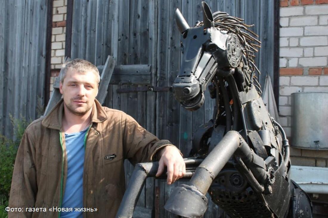 Удивительные скульптуры из автохлама создает сварщик из Кириллова