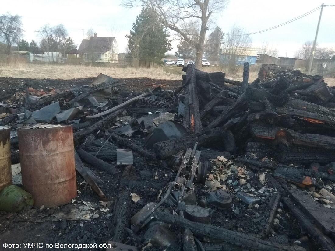Мужчина погиб при пожаре в Вологодском районе