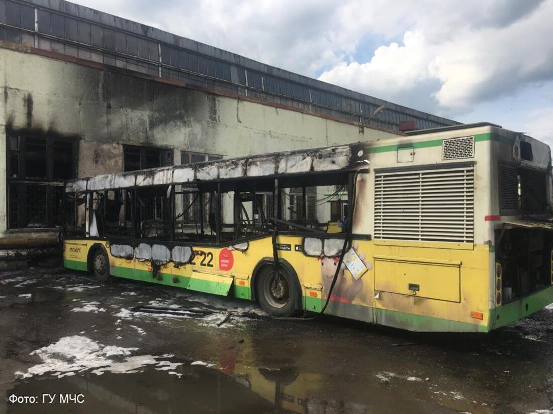В Вологде из-за неисправной электрики сгорел автобус «ПАТП-1»