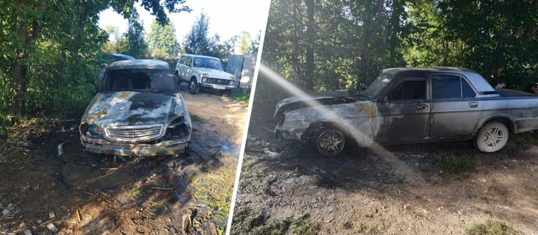 В Сокольском районе сгорел легковой автомобиль 