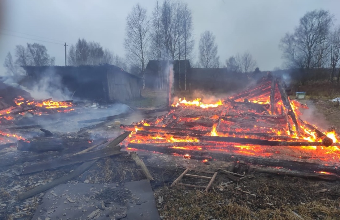 Спасатели ликвидировали крупный пожар в Чагодощенском районе