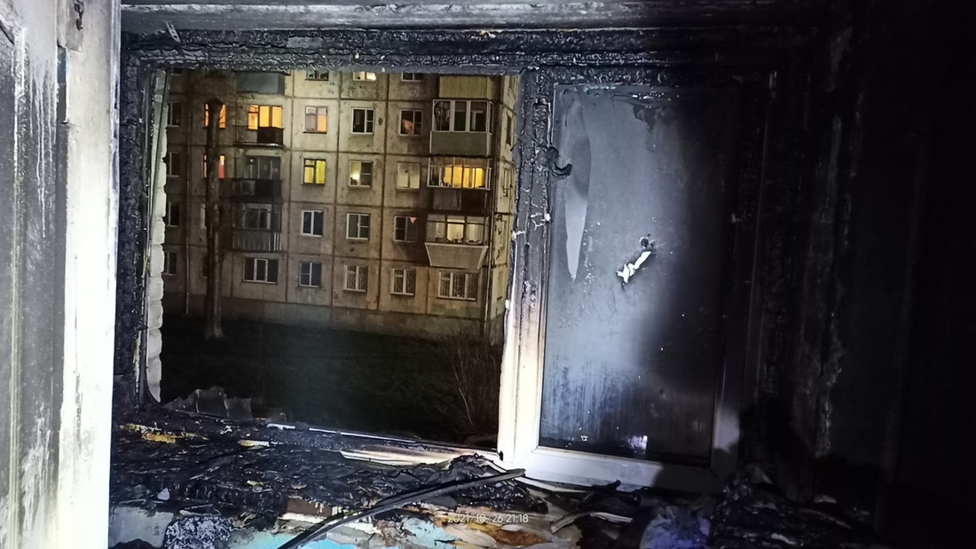 Мальчика госпитализировали в результате пожара в Череповце