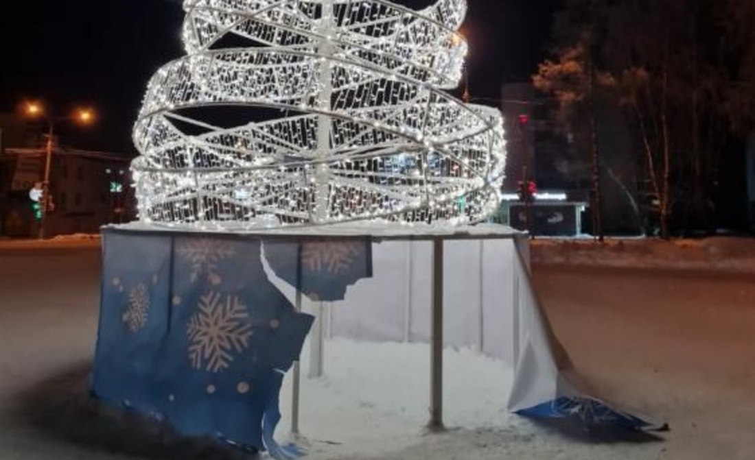 Вандалы испортили в Вологде новогодние украшения