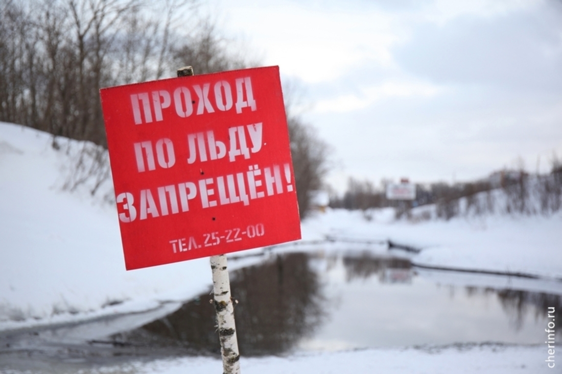 Выходить на лёд рек в Череповце стало небезопасно