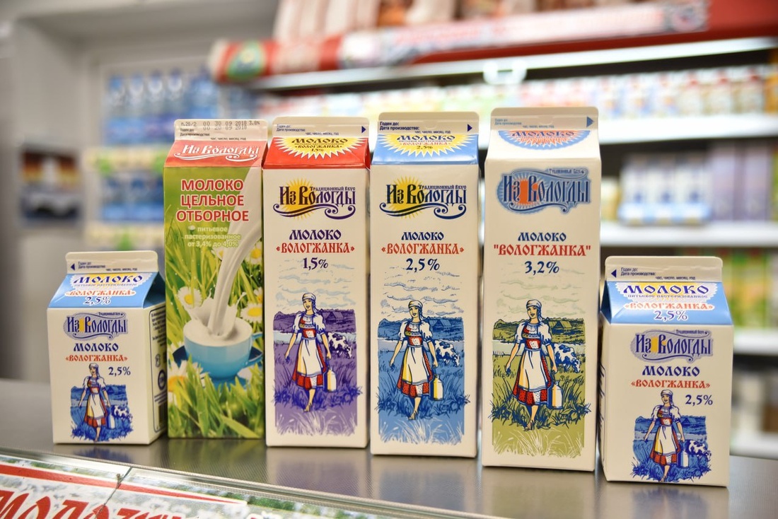 Вологодское молоко начнут продавать в упаковке с новым дизайном