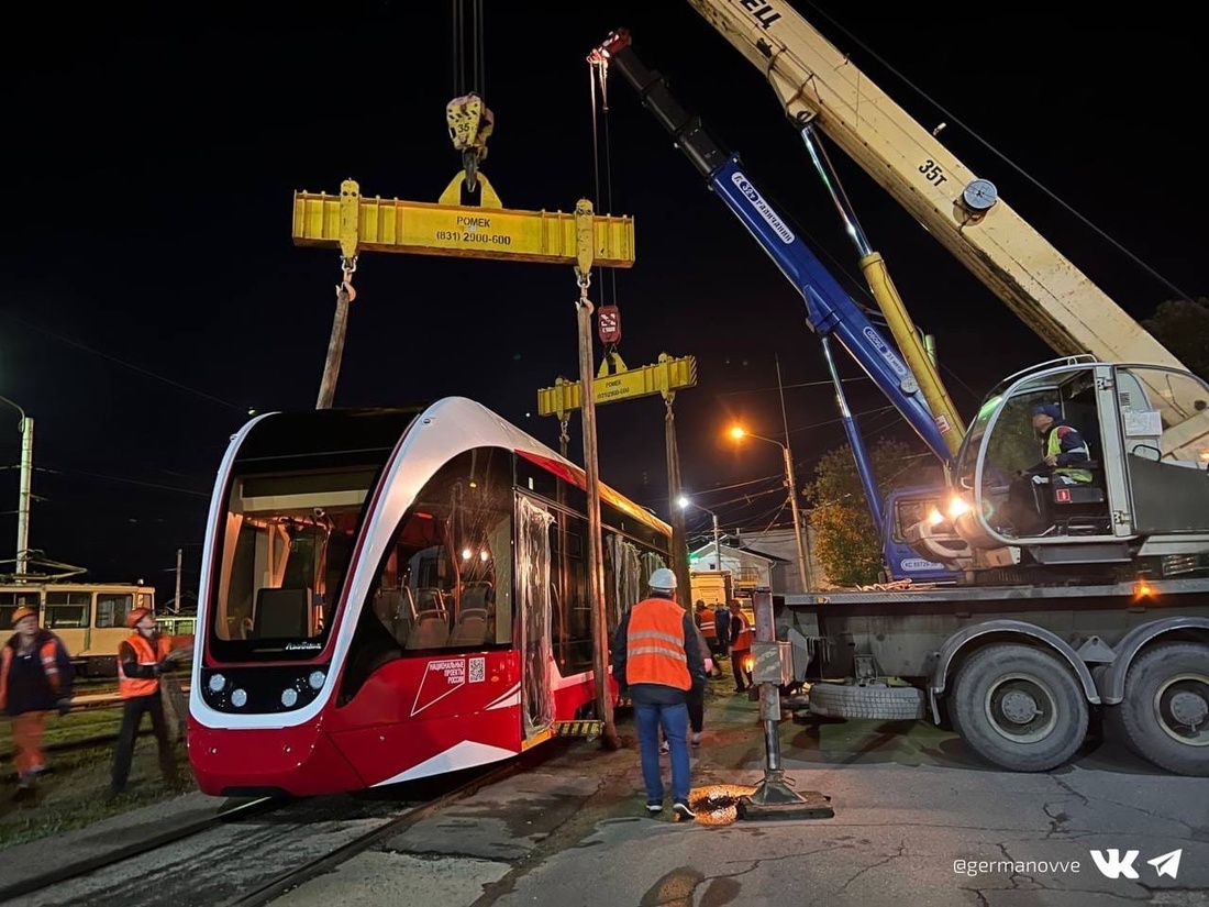 Первый трамвай из новой поставки прибыл в Череповец