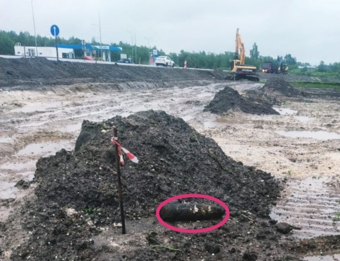 Снаряд времён ВОВ обнаружили дорожные рабочие в Вытегорском районе