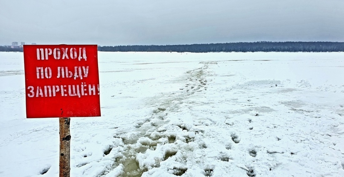 Выход на лёд Шексны запретили в Череповце