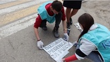 В Кинешме раскрасили тротуары у пешеходных переходов